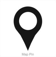 mapa PIN e PIN ícone conceito vetor