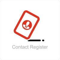 contato registro e contato ícone conceito vetor