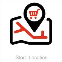 loja localização e mapa ícone conceito vetor