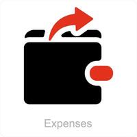 despesas e conta ícone conceito vetor