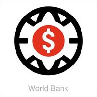 mundo banco e global investimento ícone conceito vetor
