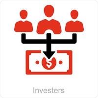 investidores e trabalho em equipe ícone conceito vetor