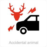 acidental animal e carro ícone conceito vetor