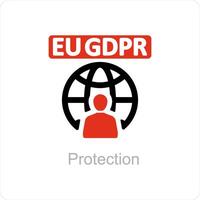 proteção e gdpr ícone conceito vetor