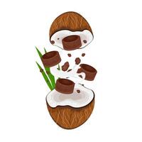 vetor ilustração logotipo do javanese açúcar ou gula Jawa com coco