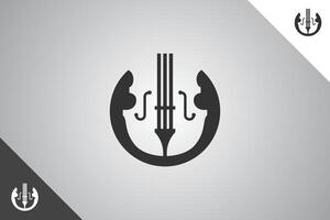 violino logotipo. mínimo e moderno logotipo. perfeito logotipo para o negócio relacionado para banda, músicos e cantores indústria. isolado fundo. vetor eps 10.