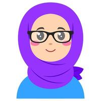 fofa adesivo do mulher dentro hijab, arte ilustração vetor