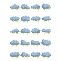 único relâmpago Sombrio cinzento nuvens dentro a céu, arte digital ilustração vetor