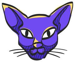 gato ícone dentro mão desenhado cor vetor ilustração