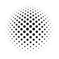 meio-tom pontos dentro radial gradiente. protuberância esfera. raster industrial. vetor ilustração.