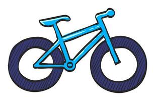 gordo pneu bicicleta ícone dentro mão desenhado cor vetor ilustração