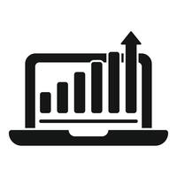 computador portátil conectados gestão ícone simples vetor. pesquisa risco vetor