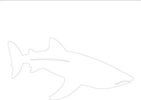baleia Tubarão esboço silhueta vetor