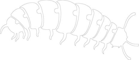 larva esboço silhueta vetor