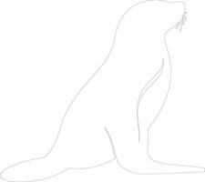 Leão marinho esboço silhueta vetor