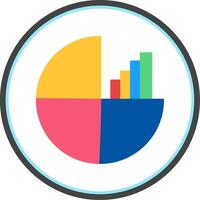 torta gráfico plano círculo ícone vetor