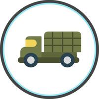 militares caminhão plano círculo ícone vetor