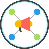 social rede plano círculo ícone vetor