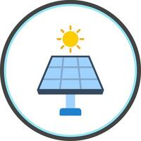 solar painel plano círculo ícone vetor