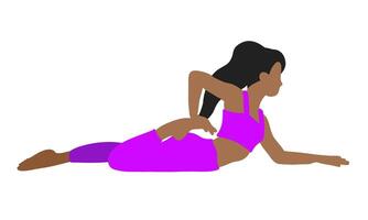 ioga pilates pose simples senhora vetor