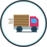 carga caminhão plano círculo ícone vetor