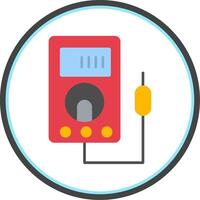 voltímetro plano círculo ícone vetor