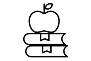 maçã e livro ícone. ícone relacionado para tradicional presente para professores, Educação. linha ícone estilo. elemento ilustração vetor