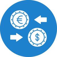 moeda troca glifo círculo ícone vetor