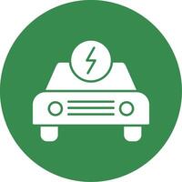 ícone de círculo de glifo de carro elétrico vetor