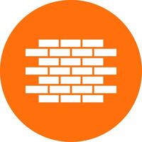 ícone de círculo de glifo de parede de tijolos vetor