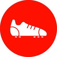 ícone de círculo de glifo de botas de futebol vetor