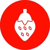 ícone de círculo de glifo de morango vetor