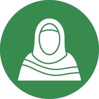 muçulmano mulher glifo círculo ícone vetor
