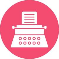 ícone de círculo de glifo de máquina de escrever vetor