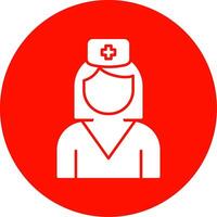 ícone de círculo de glifo de enfermeira vetor