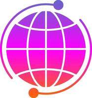 ícone de gradiente de glifo global vetor