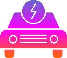 ícone de gradiente de glifo de carro elétrico vetor