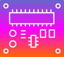 pcb borda glifo gradiente ícone vetor