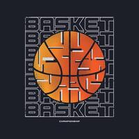 basquetebol ilustração tipografia para t camisa, poster, logotipo, adesivo, ou vestuário mercadoria vetor
