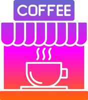 ícone de gradiente de glifo de café vetor