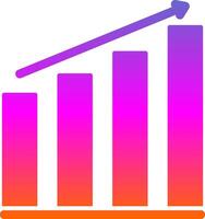 Barra gráfico glifo gradiente ícone vetor