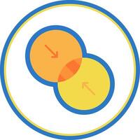 combinar plano círculo uni ícone vetor