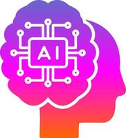 artificial inteligência glifo gradiente ícone vetor