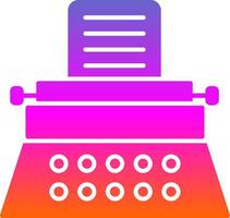 ícone de gradiente de glifo de máquina de escrever vetor