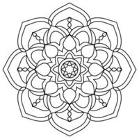 floral mandala estilo com Preto linha, botânico padronizar vetor
