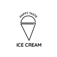 gelo creme mínimo logotipo vetor. simples gelo creme logotipo em branco fundo. Projeto para logotipo, ícone, sinal, símbolo, comprar, cardápio, cafeteria, decoração. vetor