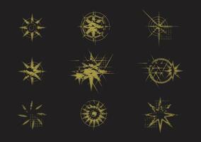 grunge elemento coleção - oito aguçado Estrela vetor
