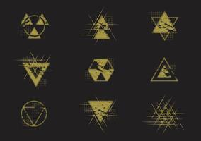 grunge elemento coleção - triângulo vetor