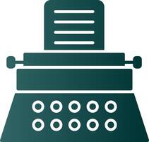 ícone de gradiente de glifo de máquina de escrever vetor