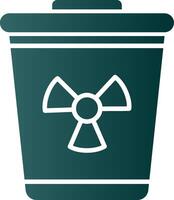 ícone de gradiente de glifo de lixo tóxico vetor